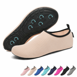SAGUARO 7 Drainagelöcher Schnell Trocknend rutschfest Badeschuhe für Herren Damen Gr.36-47 38/39 EU Aprikose 🩴🌊