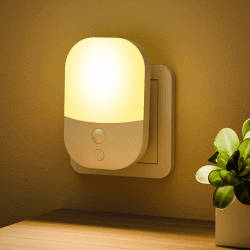 🌙 Nachtlicht Steckdose mit Dämmerungssensor | 5 Helligkeitsstufen | 3000K WarmWeiß | 0.3W