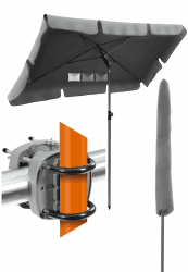 🌞🌂 Sonnenschirm Balkon SunnyShade 3-in-1 SET Anthrazit - UPF 50+