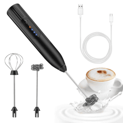 🍵🥮 Elektrischer Milchaufschäumer USB wiederaufladbar - 3 Geschwindigkeiten Edelstahl