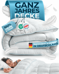 🛌 Hochwertige Feder- und Daunendecke 135x200cm - Zertifiziert in Deutschland 🌟