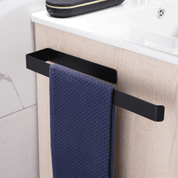 🛁🖤 Aikzik Handtuchhalter ohne Bohren, 304 Edelstahl Handtuchstange zum Kleben für Bad & Küche, Matt Schwarz 🖤🛁
