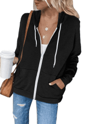 🔥 Uusollecy Damen Sweatjacke Hoodie Sweatshirtjacke Pullover Oberteile Kapuzenpullover Einfarbig 🔥