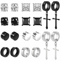 10 Paar Edelstahl Magnet Ohrringe Set 🌟 - Angebot