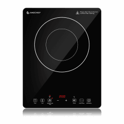 🔥 AMZCHEF Einzel Induktionskochplatte - 3500W - Doppelter Ring - 9 Stufen - Sicherheitssperre