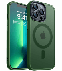 CANSHN Magnetisch für iPhone 13 Pro Hülle für MagSafe - Dunkelgrün 📱