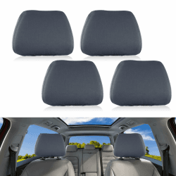 🚗🌟 Auto Kopfstützenbezüge 4 Stück Grau - Waschbar & Staubdicht