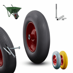 Arebos Schubkarrenrad aus pannensicherem PU Vollgummi Tragkraft 200 kg | 🛠️ Ersatzrad mit Achse | 🌿 Robust und belastbar | 🚜 Universell einsetzbar | 🛒 Jetzt zum Sonderpreis!
