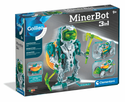 🤖🔧 Clementoni Galileo MinerBot 3 in 1 Robotik-Set - Spielzeug Roboter für Kinder ab 8 Jahren