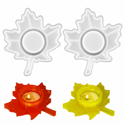 🍁 BDHYYM 2 Stück Silikonform Gussform, Ahornblatt Kerzenhalter Silikonform