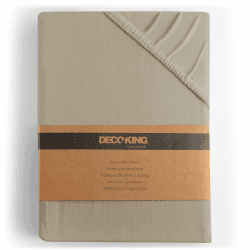 🌟 DecoKing Spannbettlaken 200x220 220x240 cm 100% Baumwolle Cappuccino Spannbetttücher Jersey Boxspringbett Amber 🌟