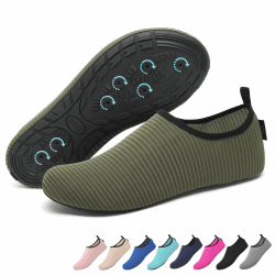 🌊👣 SAGUARO 7 Drainagelöcher Badeschuhe für Herren Damen Größe 36-47 38/39 EU Dunkelgrün - Angebot!