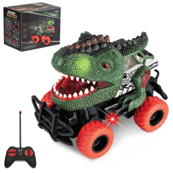 🦖 Dinosaurier Auto Spielzeug mit LED Licht | Ferngesteuert | Geburtstag Geschenke für Kinder ab 3 Jahre 🚗