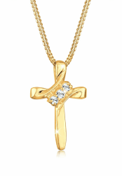Elli Halskette Damen Kreuz Religion mit Kristallen in 925 Sterling Silber 💎🌟