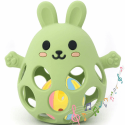 👶🐰 Greifball Für Babys - Montessori Spielzeug Baby 🌈🦷 BPA Frei Beißspielzeug Baby 🎁 Baby Geschenk Von 3-18 Monaten
