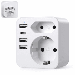 🔌🌎 USA Adapter Stecker mit 3 USB + 1 USB C - Reisestecker für Amerika, Kanada, Mexiko, Thailand