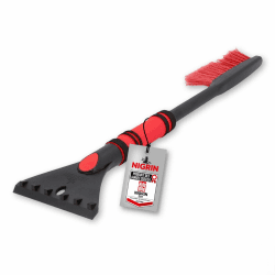 🚗🧊 NIGRIN Eiskratzer Auto mit Schneebesen - Schwarz-Rot 🧤❄️