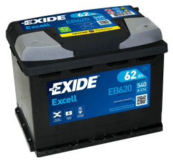 🔋 BATERÍA 12V/62AH - 540 CCA - SERIE EXIDE EXCELL EB620 🔋