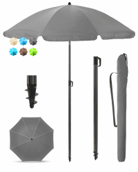 🌞 Menz Sonnenschirm Balkon + Sonnenschirmhülle - UV50+ Strandschirm 180 cm