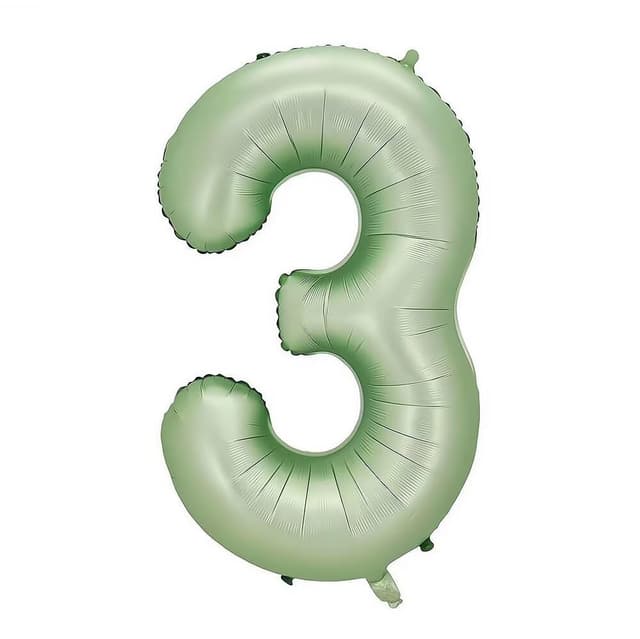 Vthoviwa 40 Zoll/18 Farbens Luftballon Zahlen 3 grün, Luftballon 3. Geburtstag Foil Ballon