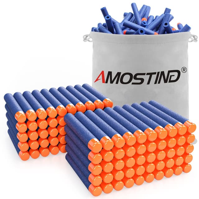 🔫🎯 AMOSTING 100 Pfeile für Nerf Elite 2.0 mit Kordelzugbeutel | Schaumstoff-Darts für NERF-Blaster 🚀