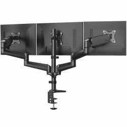 🖥️🖥️🖥️ HUANUO Monitor Halterung 3 Monitore für 17-32 Zoll Bildschirme, Bildschirmhalterung 3 Monitore Höhenverstellbar, Monitorarm, Schwarz 🖥️🖥️🖥️