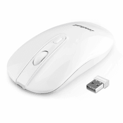 LeadsaiL Kabellose Leise USB-Computermaus für Laptop - Weiß 🖱️🔋