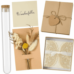🎁 Kreative Hochzeit Geldgeschenk Set mit Trockenblumen und Reagenzglas 🌿💍