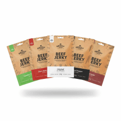 Grizzly Foods • Beef Jerky Probierpaket mit 5 Sorten (5 x 50g)