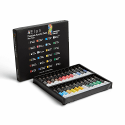Elan Acrylfarben Set, 24x 12ml Acrylfarben Starterset 🎨🖌️