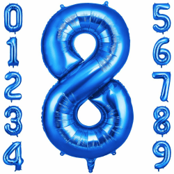 Riesiger Folienballon Zahl 8 - Geburtstagsdeko 🎉