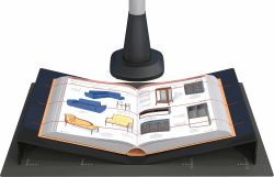 📚🔍 Buchwiege für Aufsichtscanner und Buchscanner | Scanfläche bis A3 | Schwarz Acryl