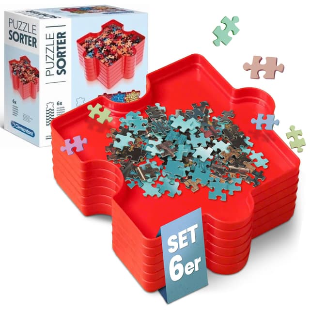 Clementoni Puzzle-Sortierer - 6X stapelbare Sortierhilfe Schalen 🧩🌈