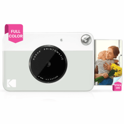 📸 KODAK Printomatic Sofortbild-Digitalkamera in Vollfarbe - Hochwertige Fotos auf Zink 2x3" Klebefotopapier - 5MP - Grau