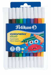 🖍️🎨 Reduzierter Preis! Pelikan Fasermaler Colorella Duo, 1 Set, 10-farbig