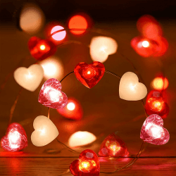 Herzförmige Lichterkette, Valentinstagsdekoration ❤️🌟