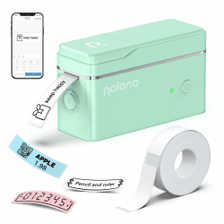 🏷️ POLONO Etikettendrucker P31s Bluetooth Mini Label Printer Tragbarer Labeldrucker - Grün