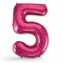 FUNXGO® Folienballon Zahl 5 pink - Riesen-Ballonzahl - Verstärktes Material 🎈