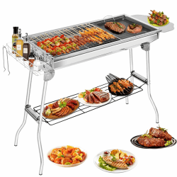 🔥 Sorlpv Holzkohlegrill Edelstahl, 100 x 33 x 71cm 🔥