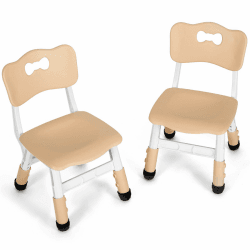 🌟 2PCS Kinderstuhl Plastik, Kinder Schreibtischstuhl Höhenverstellbar, Gelb 🌟