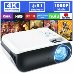 🌟 HOPVISION Mini Beamer 4K Unterstützt 🎬 Tragbarer Projektor für Heimkino 🎥