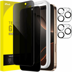 📱🔒 JETech Sichtschutz für iPhone 16 Pro Max 6,9 Zoll mit Kameraschutz, Anti-Spy Gehärtete Glas Schutzfolie, 2 Stück