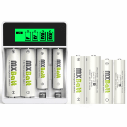🔋🔌 Nimh Wiederaufladbare Batterien AA und AAA mit Ladegerät - 8 Stück + LCD Schnellladen Ladegerät
