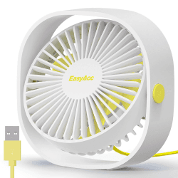 🌀🌬️ Mini USB Tischventilator - 3 Geschwindigkeiten, Leise und 360° Drehung - Weiß