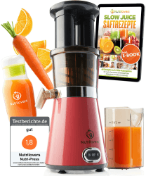 🍏🥒🍎 NUTRI-PRESS Slow Juicer Obst & Gemüse Entsafter Saftpresse elektrisch