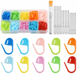 🧶🪡 BLMHTWO 150 Stück Maschenmarkierer mit Nähnadeln und Organizer 🪡🧶