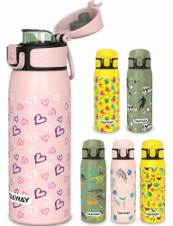 Edelstahl Trinkflasche Kinder 550ml - Auslaufsicher, isoliert und Kohlensäure geeignet - Flasche für Schule, Sport ❤️