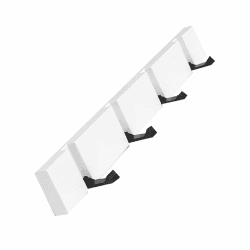 🌿🧥 Wandgarderobe aus Bambus mit klappbaren Haken - Weiß, 4 Haken
