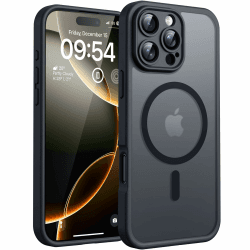 📱🔒 TOCOL iPhone 16 Pro Hülle für Magsafe - Stoßfest & Kratzfest - Schwarz