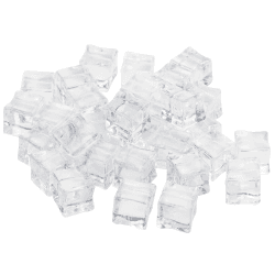 BELLE VOUS Klare Künstliche Eiswürfel (100 Stück) - 🧊❄️ - Dekorative Plastikeiswürfel für Events und Dekorationen